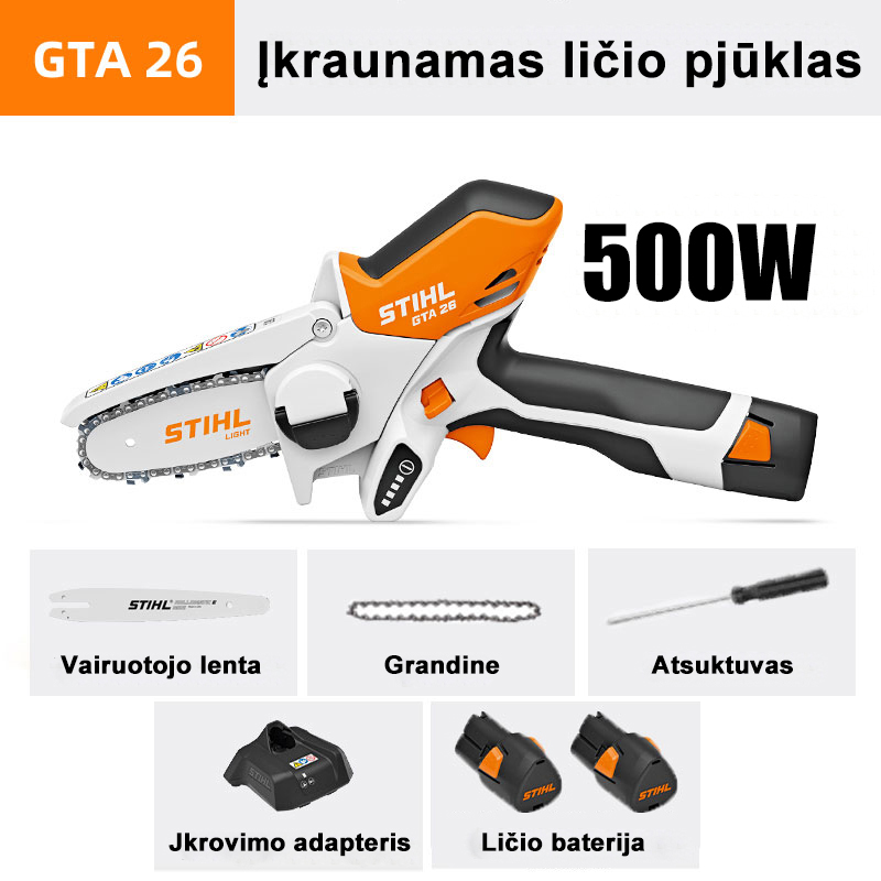 Pila GTA26  Li-ion [500 W] + 1x ličio jonų baterija (3 val.) + 1x įkroviklis + vairuotojo lenta + grandinė