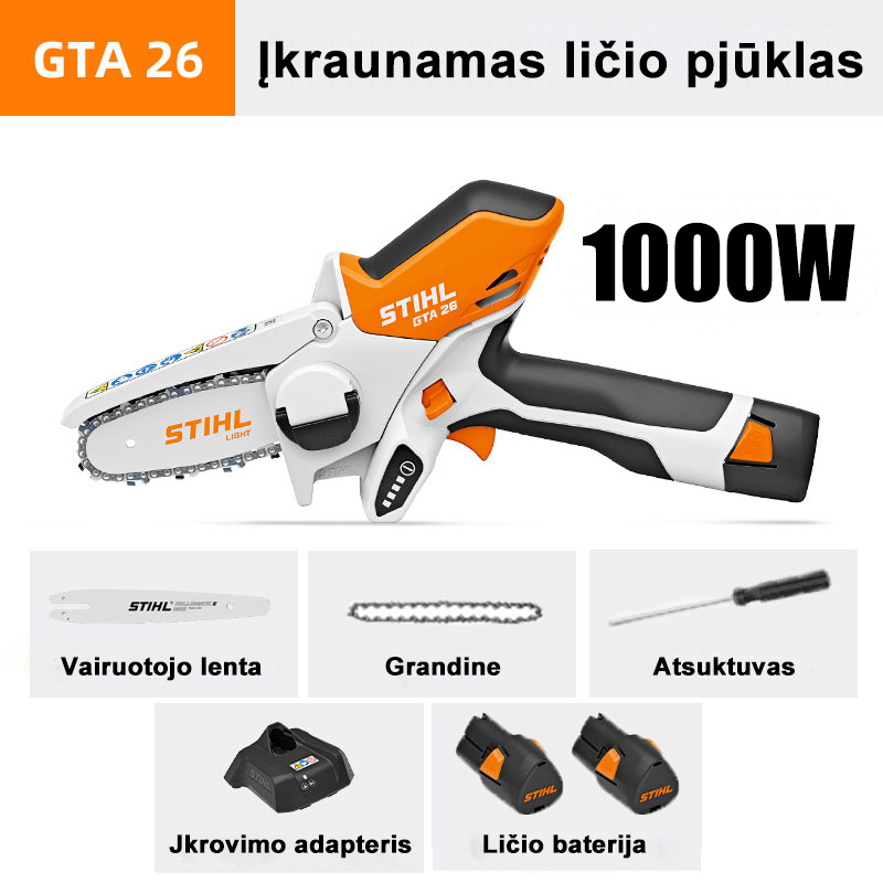 Pila GTA26  Li-ion [1000 W] + 2x ličio jonų baterija (2x6 val.) + 1x įkroviklis + vairuotojo lenta + grandinė